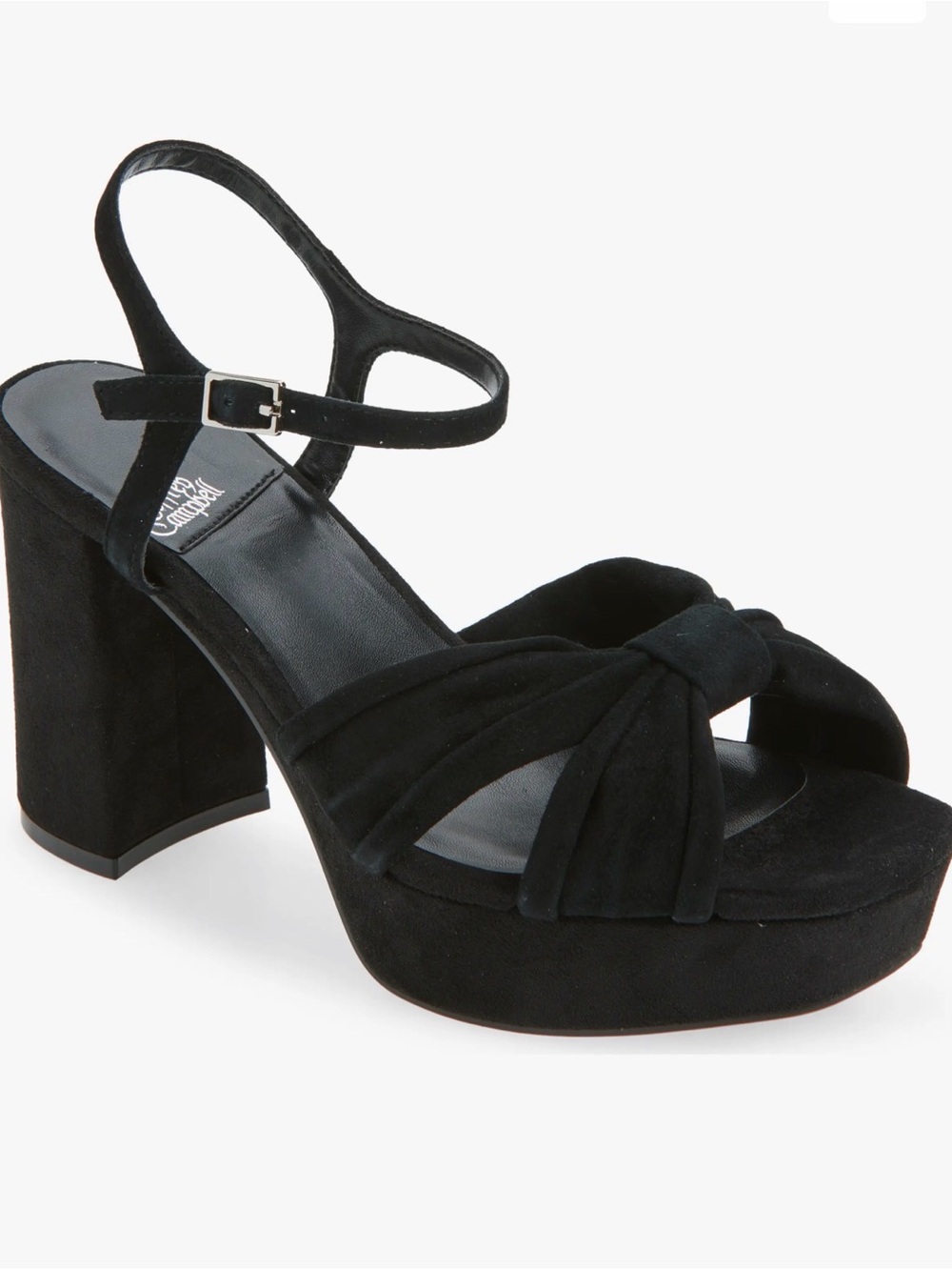 Jeffrey Campbell Dalida Black Suede Knot Platform Sandal